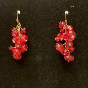 Pink Beaded Cluster Earrings
